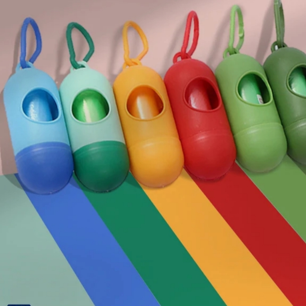 Colorful Dog Waste Bag Holders With Poop Bag